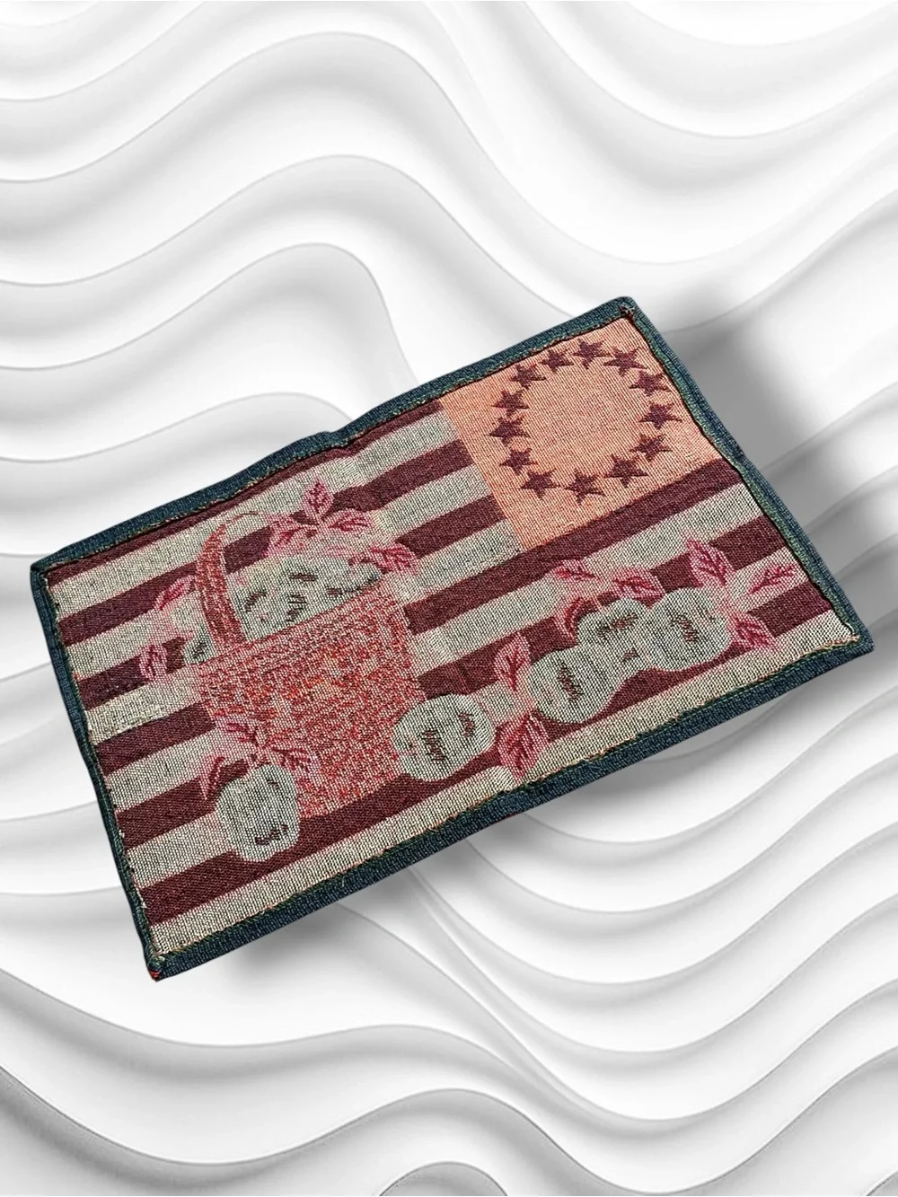 Set of 4 Patriotic Stars Stripes Tapestry American Flag Apple Basket Placemats